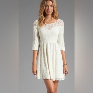 Off white Free People quarter sleeve dress